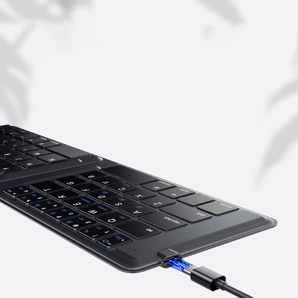 INF Tri-Fold Läder Bluetooth Tangentbord - Portabelt & Stilrent