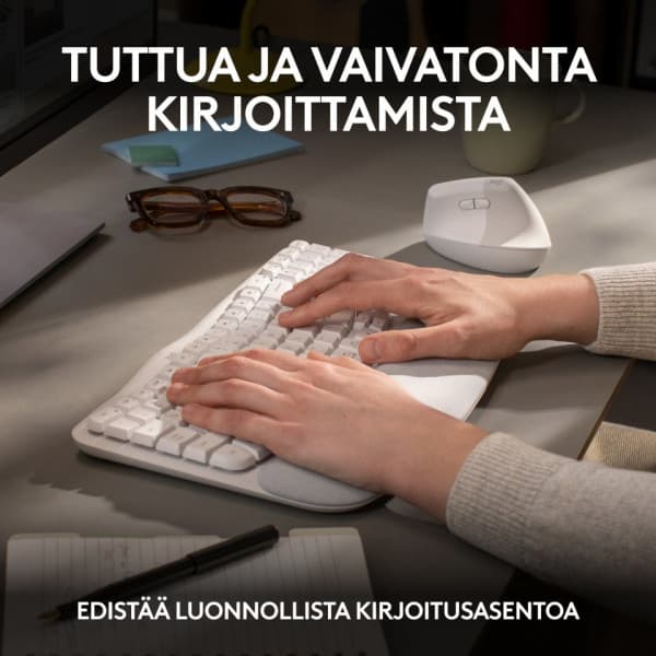Logitech Wave Keys -langaton näppäimistö, luonnonvalkoinen