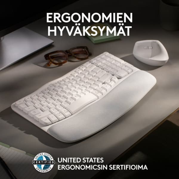 Logitech Wave Keys -langaton näppäimistö, luonnonvalkoinen