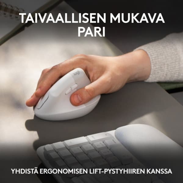 Logitech Wave Keys -langaton näppäimistö, luonnonvalkoinen