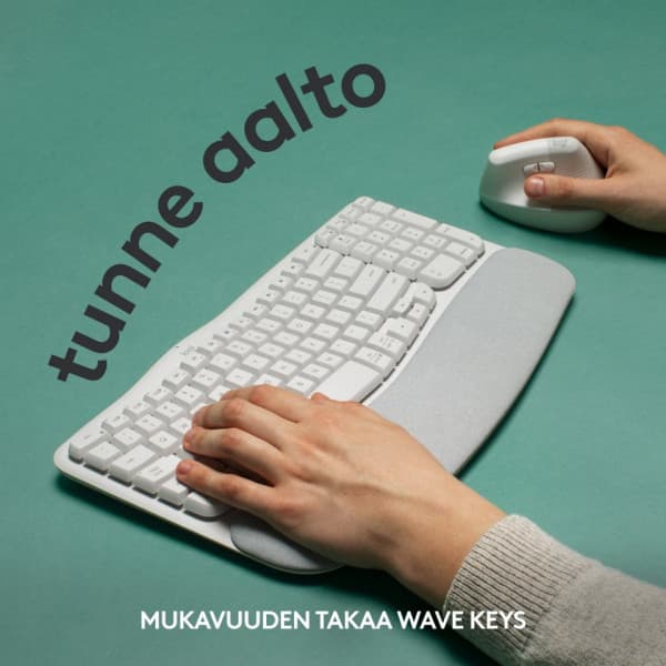 Logitech Wave Keys -langaton näppäimistö, luonnonvalkoinen