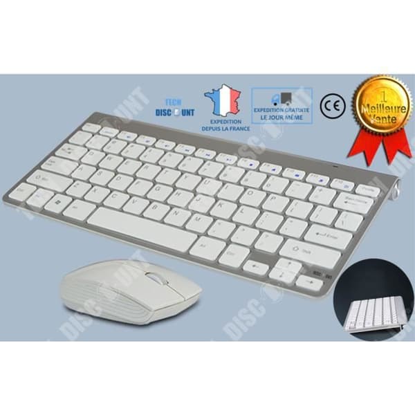 Trådlöst mekaniskt spel QWERT INN® set med mini-tangentbord och ultratunn mus USB 1600DPI 2.4G-anslutning