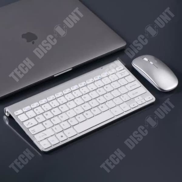 Ensemble tangentbord och mus QWERT INN® trådlös ultra-tunn tyst ergonomisk design för bärbar dator