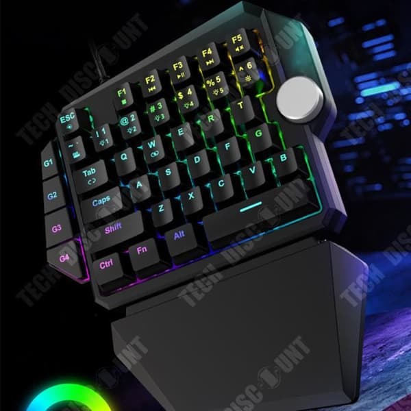 TD® Spelklaviaturer med en hand Trådad med spel-specifikt handledsstöd RGB-bakgrundsbelysningseffekt