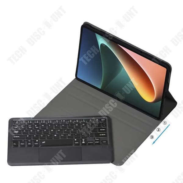 TD® Läder Tablettfodral Tangentbord För S7 Bakgrundsbelyst design Trådlöst Bluetooth-tangentbord Skyddande Tablettfodral