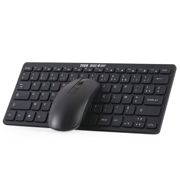 Trådlöst tangentbord och mus - TD® - Ultra tunt - 2,4 G - Tyst tangentbord - Fransk