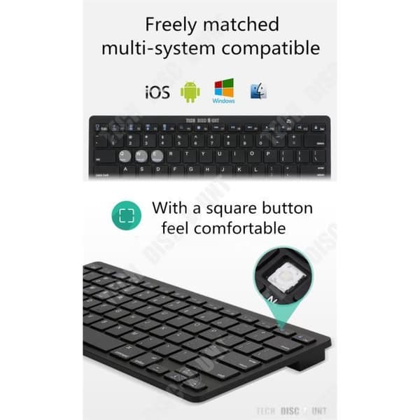TD® Universal Bluetooth trådlöst tangentbord Tyst Lång batteritid