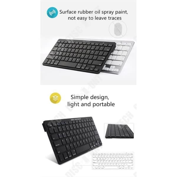 TD® Universal Bluetooth trådlöst tangentbord Tyst Lång batteritid