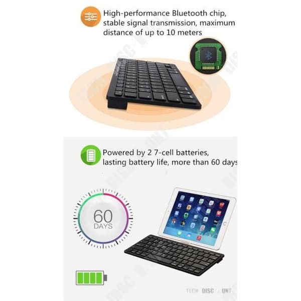 TD® Universal Bluetooth trådlöst tangentbord Tyst Lång batteritid
