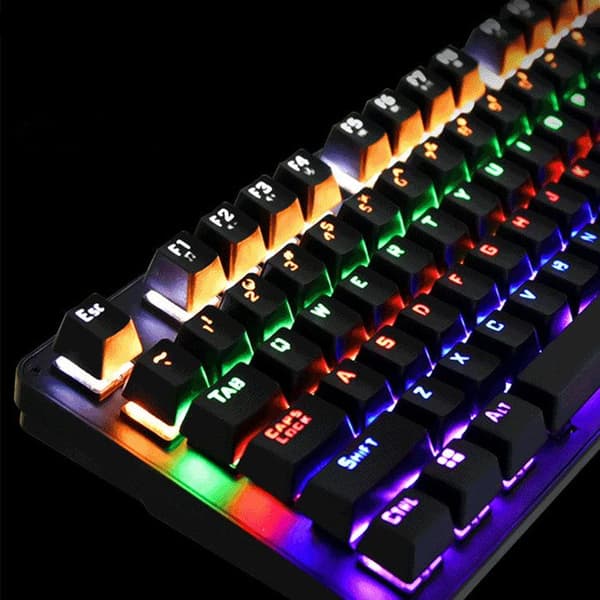 QWERT TD® Mekaniskt tangentbord Bakgrundsbelyst USB-gränssnitt Trådad Anslutning Sprutsäker 104 tangenter Svart mekanisk switch