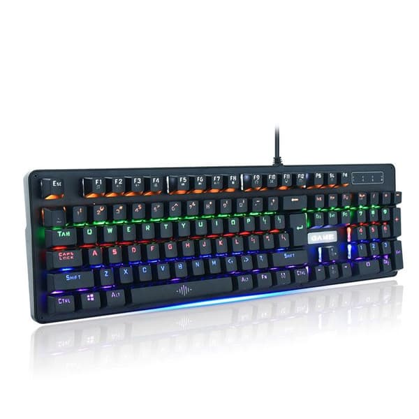 QWERT TD® Mekaniskt tangentbord Bakgrundsbelyst USB-gränssnitt Trådad Anslutning Sprutsäker 104 tangenter Svart mekanisk switch