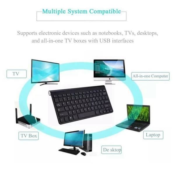 Trådlöst tangentbord och mus - QWERT INN® - Mini - 1200 DPI - QWERTY - Ultralätt