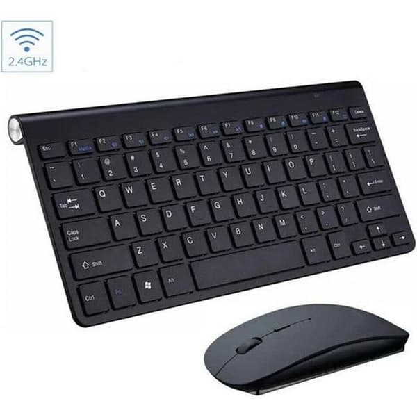 Mini Wireless Bluetooth Ultratunt trådlöst tangentbord och mus, kontorstillbehör för Android Windows IOS Tablet|Svart