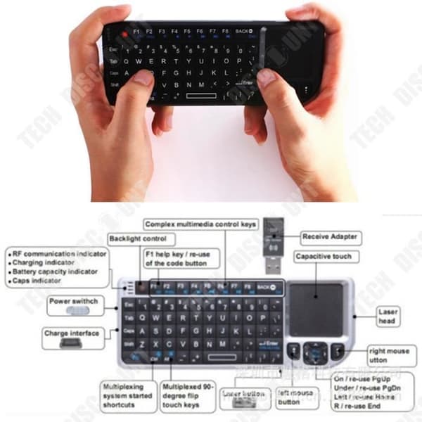 TD® Touch Tangentbord Trådlös Touch Control Vilofunktion