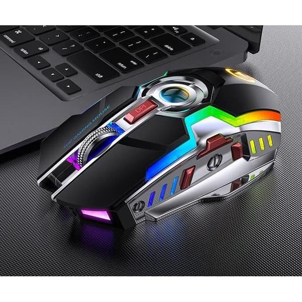 TD® Uppladdningsbar trådlös mus E-sport Gaming RGB-upplyst Silent Mute-mus