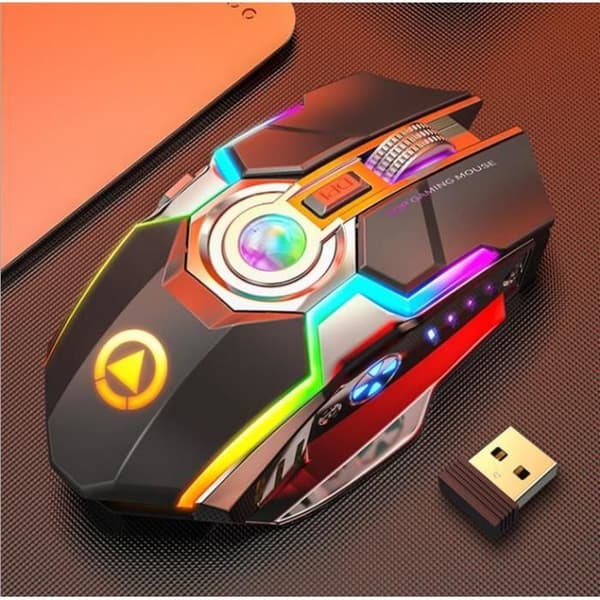TD® Uppladdningsbar trådlös mus E-sport Gaming RGB-upplyst Silent Mute-mus