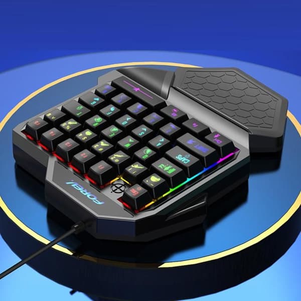 Speltangentbord - TD® - Kabelanslutet - Färgglad belysning - Ergonomiskt handstöd - 35 nycklar
