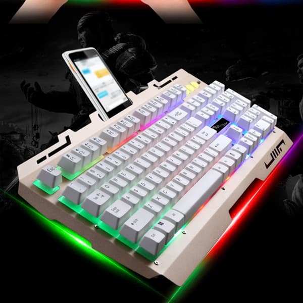 TD® Gaming Tangentbord med Gaming Mus Vit LED-bakgrundsbelysning Gaming Atmosphere Light Dekoration Office Bekväm design