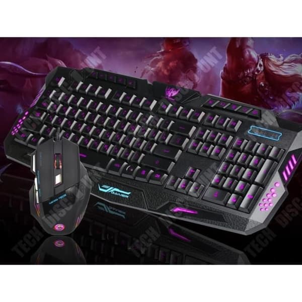 Gamingtangentbord och mus - TD® - LED 2.4G - Kabelansluten - Ergonomisk - LED-bakgrundsbelysning
