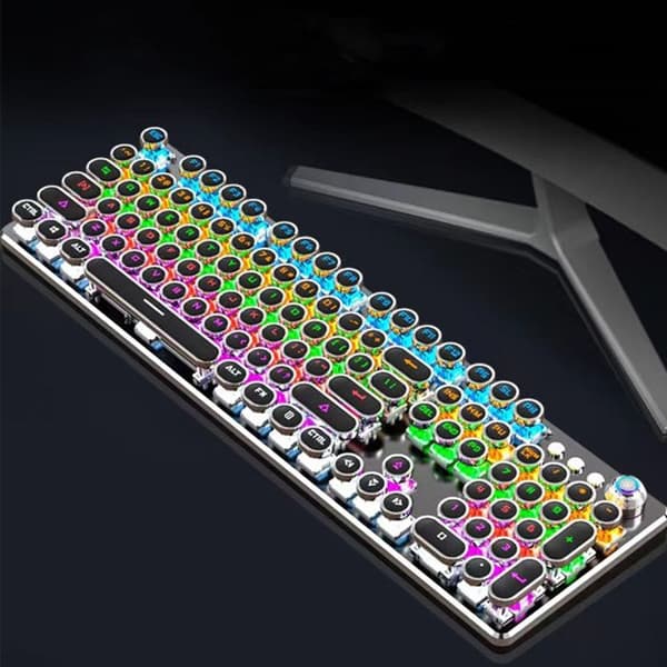 QWERT TD® Spel tangentbord Kablage Metall RGB Belysning Mekanisk Slitstark 104 tangenter Mekanisk switch Trådad anslutning