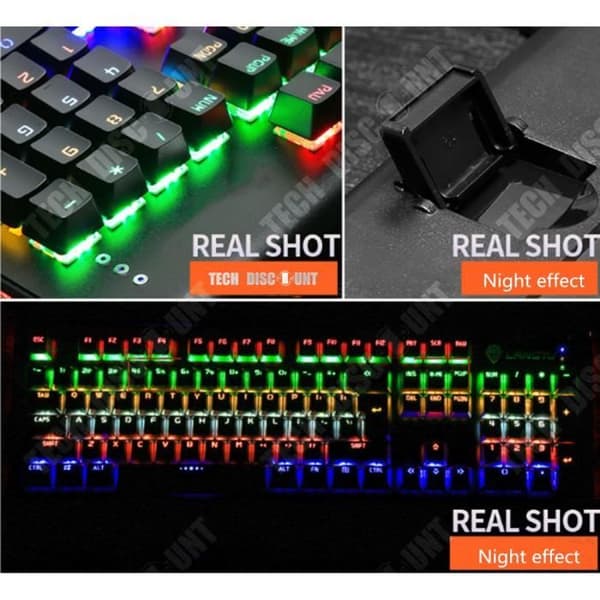 Klaviatur QWERT TD® 104 tangenter Bländande RGB bakgrundsbelysning Mekanisk klaviatur Typ-C gränssnitt Vattentät mekanisk stängning