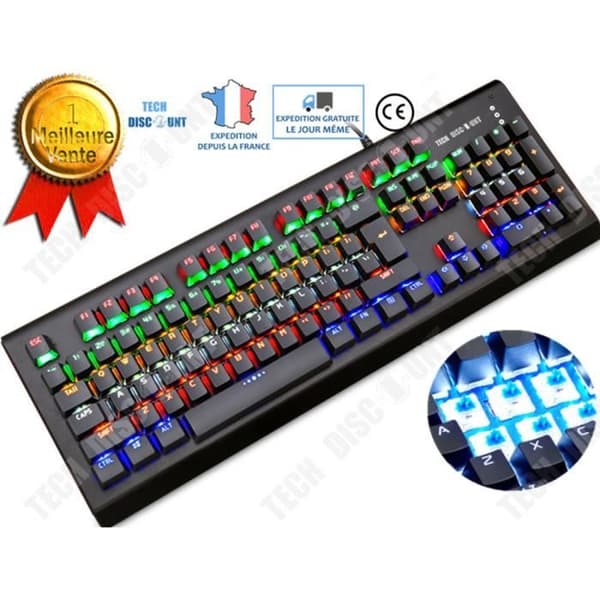 Klaviatur QWERT TD® 104 tangenter Bländande RGB bakgrundsbelysning Mekanisk klaviatur Typ-C gränssnitt Vattentät mekanisk stängning