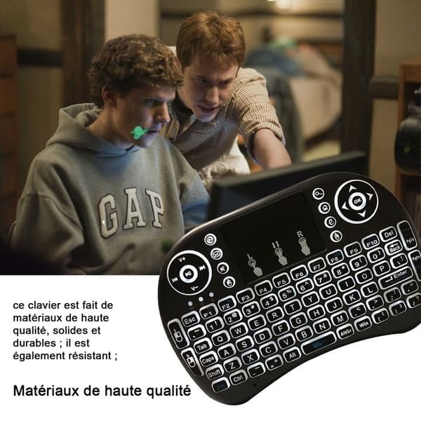Mini QWERTY-tangentbord - TD® - Trådlöst - Ergonomiskt - Multifunktionell pekplatta - Bakgrundsbelyst