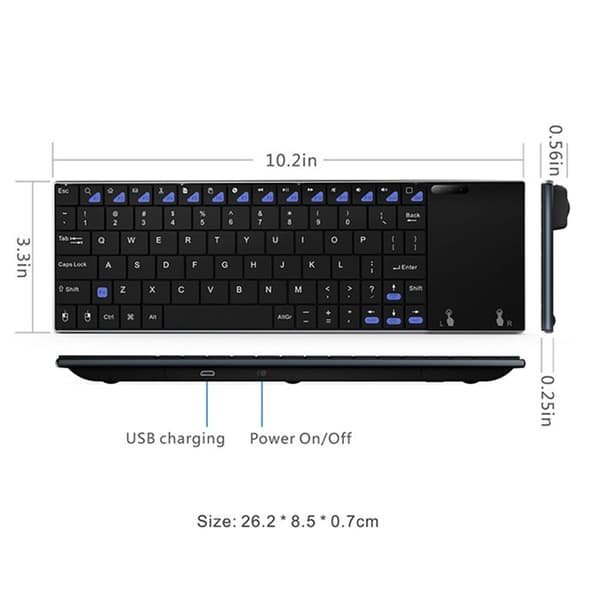 TD® Ultratunt 2.4G trådlöst tangentbord i aluminiumlegering