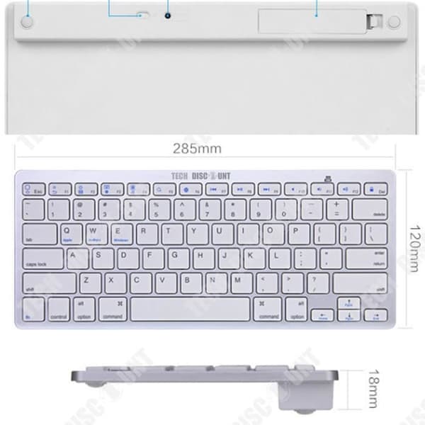 TD® Tyst trådlöst tangentbord Bluethoot QWERTY Ultratunn Ergonomisk dator Windows IOS Iphone Ipad Vattentät Svart Trendig