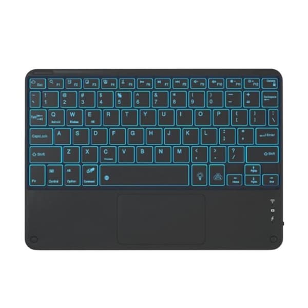 Tangentbord utan INN® 24x18cm trådlöst Bluetooth-tangentbord med belysning, anpassat för mobiltelefoner och surfplattor med magnetisk laddning