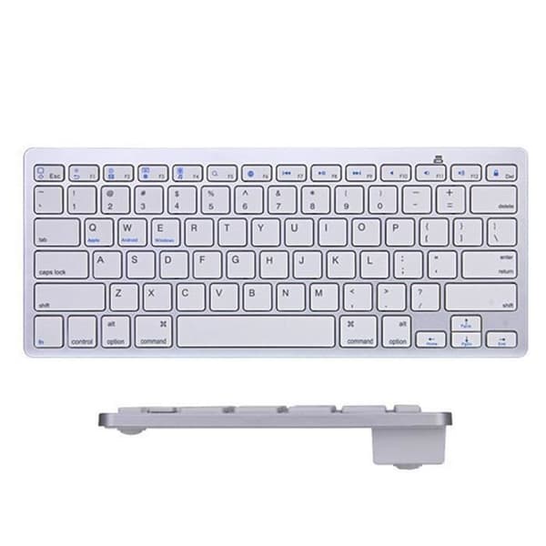 TD® Externt franskt Azerty tangentbord X5 trådlös bluetooth mobil surfplatta ipad stationär dator vit utan mus med 78 tangenter