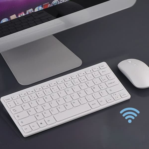 Tangentbord och mus set - TD® - Kompakt - Trådlös - USB - Vit