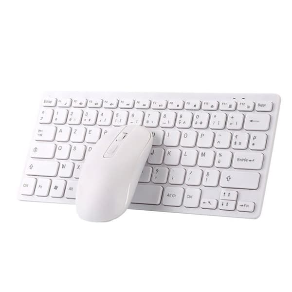 Tangentbord och mus set - TD® - Kompakt - Trådlös - USB - Vit