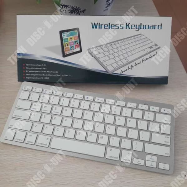 TD® Extern Azerty franskt tangentbord X5 trådlös Bluetooth mobil surfplatta iPad stationär dator vit utan mus med 78 tangenter