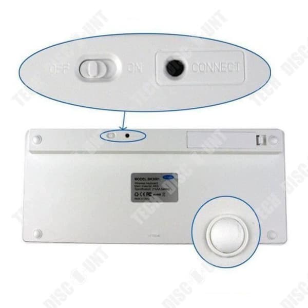 TD® Extern Azerty franskt tangentbord X5 trådlös Bluetooth mobil surfplatta iPad stationär dator vit utan mus med 78 tangenter