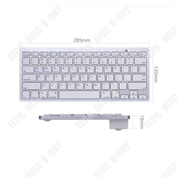 TD® Extern Azerty franskt tangentbord X5 trådlös Bluetooth mobil surfplatta iPad stationär dator vit utan mus med 78 tangenter