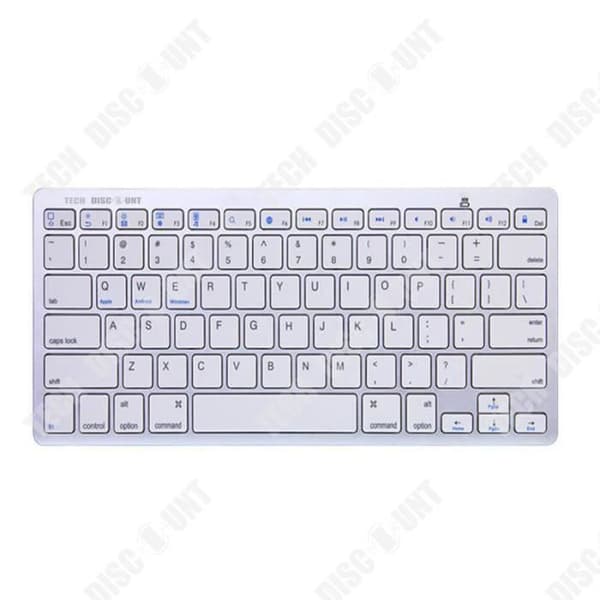 TD® Extern Azerty franskt tangentbord X5 trådlös Bluetooth mobil surfplatta iPad stationär dator vit utan mus med 78 tangenter