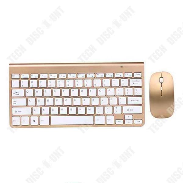 TD® Wireless Mute tangentbord och mus Set Ultratunn Golden Multifunction 2.4G Universal bärbar stationär stationär dator