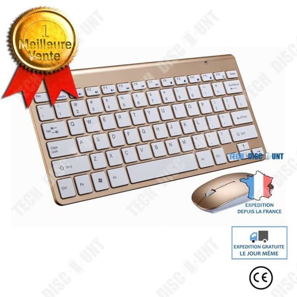TD® Wireless Mute tangentbord och mus Set Ultratunn Golden Multifunction 2.4G Universal bärbar stationär stationär dator