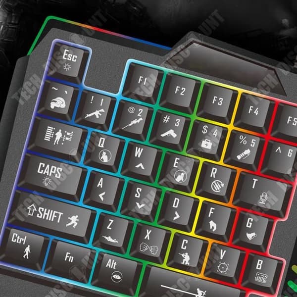 Ett handmekaniskt tangentbord QWERT INN® 35 tangenter RGB-belysning med sju färger Stor handledsstöd Passar alla modeller