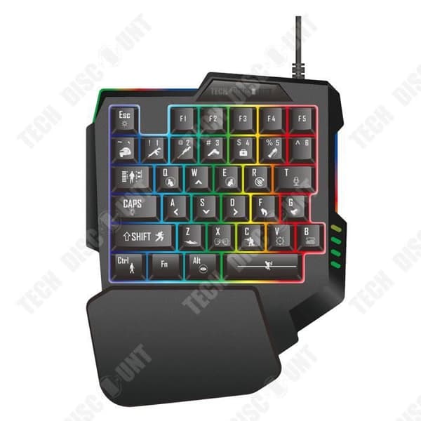 Ett handmekaniskt tangentbord QWERT INN® 35 tangenter RGB-belysning med sju färger Stor handledsstöd Passar alla modeller