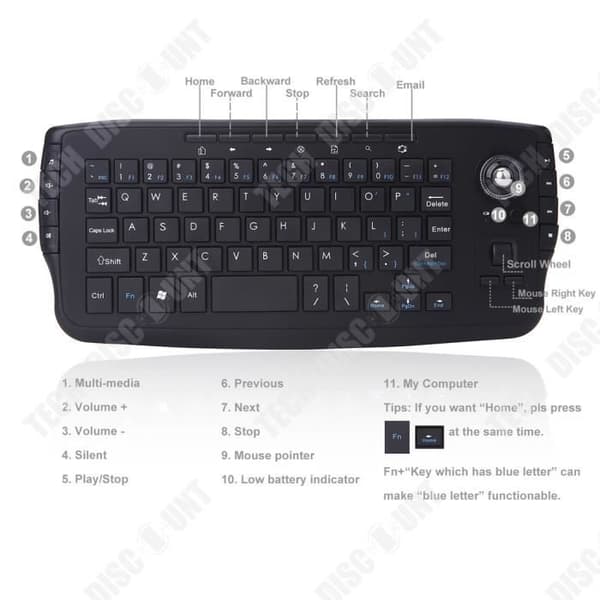 TD® Mini 2.4G trådlöst tangentbord och mus för kontorsspel, lätt och bekvämt, 2 i 1 tangentbord och muskombination