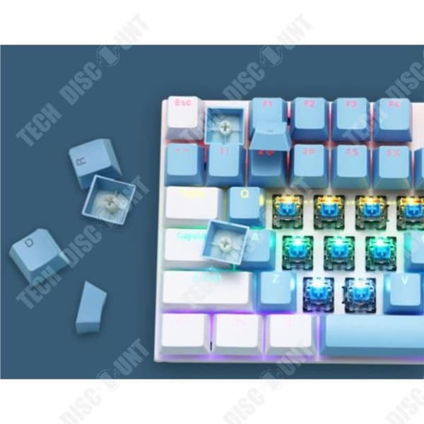 TD® 87 Key Wired Green Axis Mekaniskt tangentbord med matchande RGB-ljusfärg