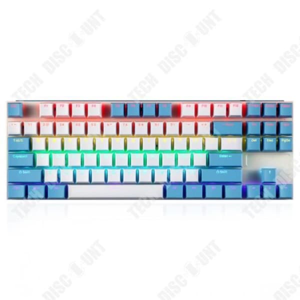 TD® 87 Key Wired Green Axis Mekaniskt tangentbord med matchande RGB-ljusfärg