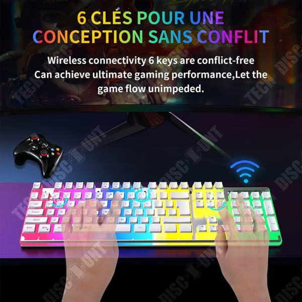 Tangents QWERTZ ZENTAVO 104 tangenter spelartangentbord mekaniskt tangentbord bluetooth-tangentbord trådlös mus Tangentbord och mus-set