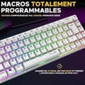 Pikkukuva 5 / 6: Trådlöst speltangentbord - The G-Lab - KEYZ TITAN - Mekanisk (röd switch) - Azerty - Trippelläge - RGB - Vit