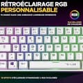 Pikkukuva 6 / 6: Trådlöst speltangentbord - The G-Lab - KEYZ TITAN - Mekanisk (röd switch) - Azerty - Trippelläge - RGB - Vit