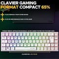 Pikkukuva 2 / 6: Trådlöst speltangentbord - The G-Lab - KEYZ TITAN - Mekanisk (röd switch) - Azerty - Trippelläge - RGB - Vit