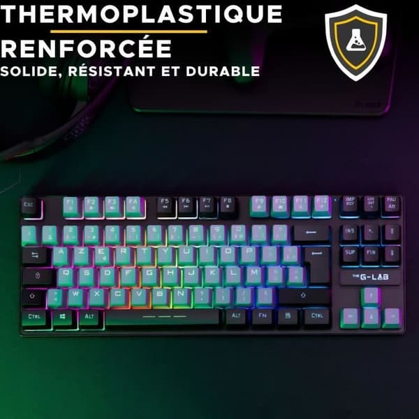 Spelklaviatur - The G-Lab - KEYZ CAESIUM - RGB - Grå &amp; Svart - TKL
