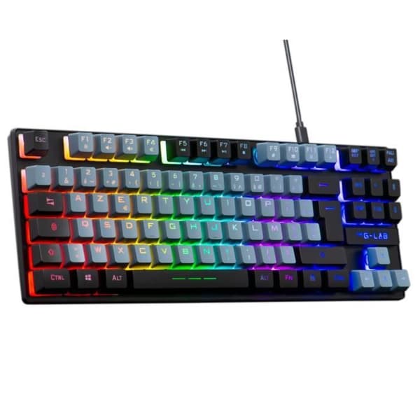 Spelklaviatur - The G-Lab - KEYZ CAESIUM - RGB - Grå &amp; Svart - TKL Svart, Grå